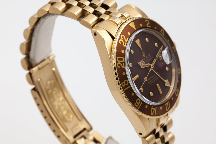 1979 Rolex 18K YG GMT 1675 Brown Dial