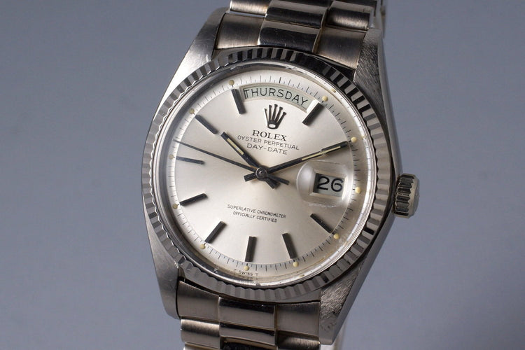 1978 Rolex WG Day-Date 1803 Silver Dial