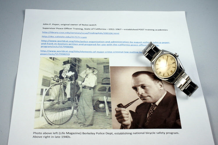 1951 Rolex Oyster Perpetual 6084 with Original Owner Info