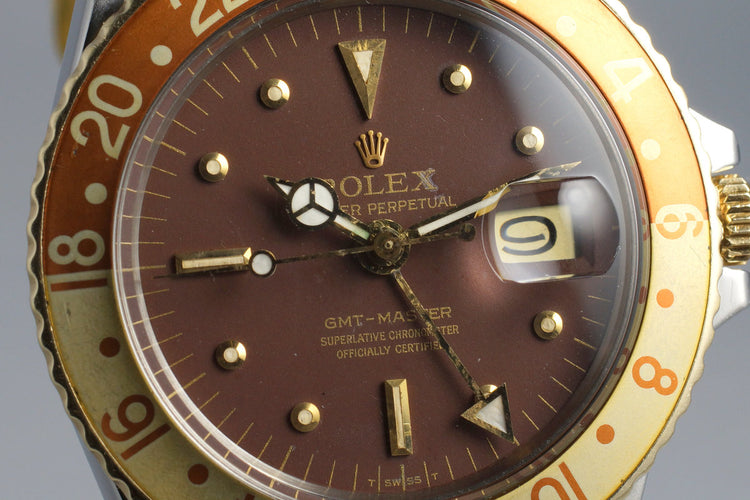 1970 Rolex Two Tone GMT 1675 Root Beer Dial