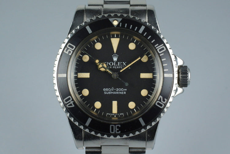 1977 Rolex Submariner 5513 Mark I Maxi Dial with Box and Papers