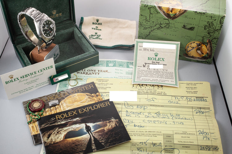 1991 Rolex Explorer II 16570 Black Dial with Box, Papers, and Service Papers