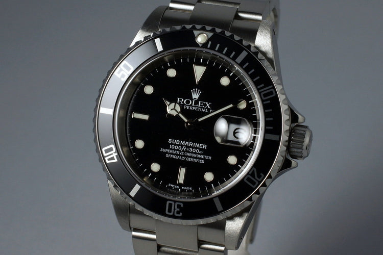 2002 Rolex Submariner 16610 with RCS Papers