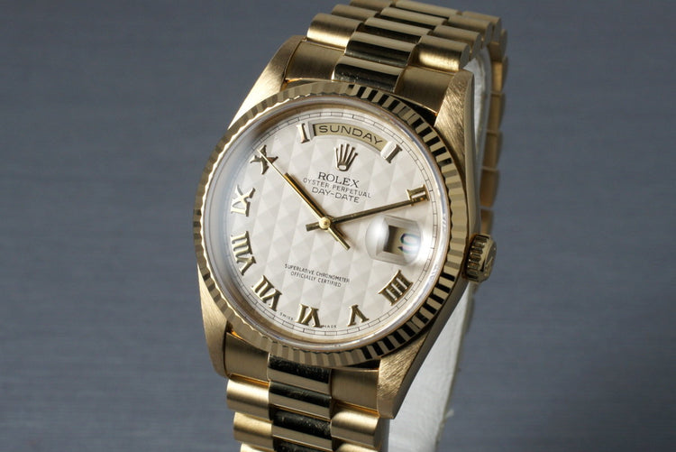 1990 Rolex Yellow Gold Day-Date Ref: 18238 with Cream Pyramid Dial