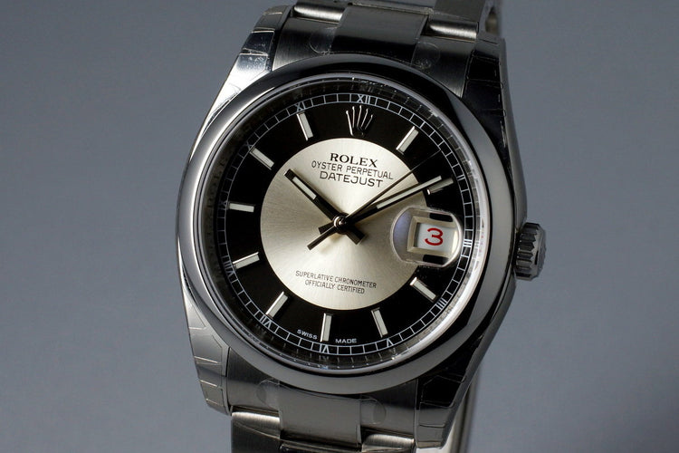 2015 Rolex Datejust 116200 Tuxedo Dial MINT