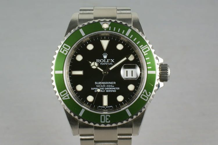 Rolex Green Submariner 16610LV Box and Papers