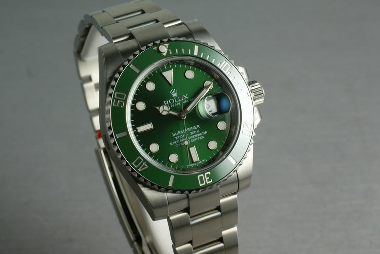 Ceramic Rolex GREEN Submariner 116610V Box and Papers Brand New