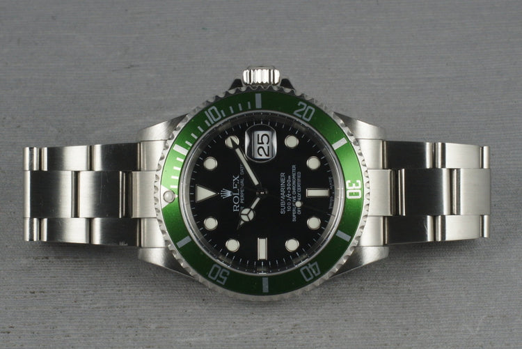 Rolex Green Submariner 16610 LV Mark 1 Dial and Flat 4 Bezel