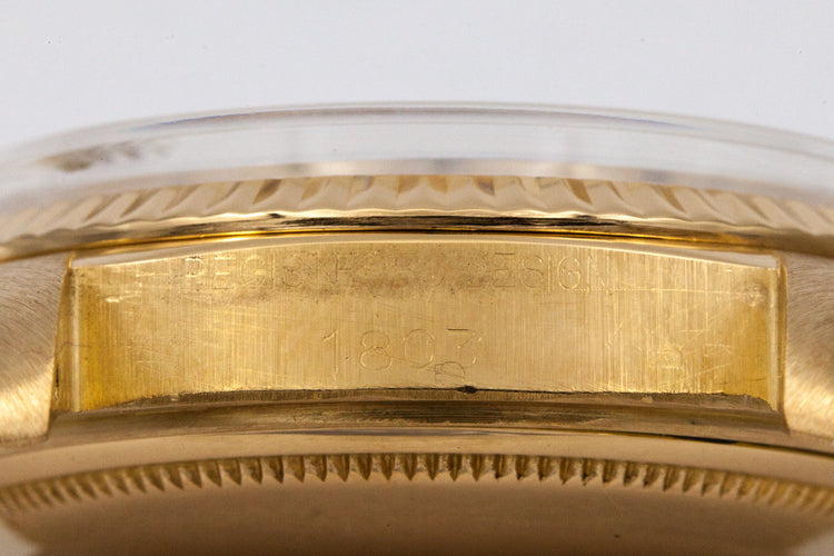 1969 Rolex YG Day-Date 1803 Wideboy Champagne Dial with Spanish Date Wheel