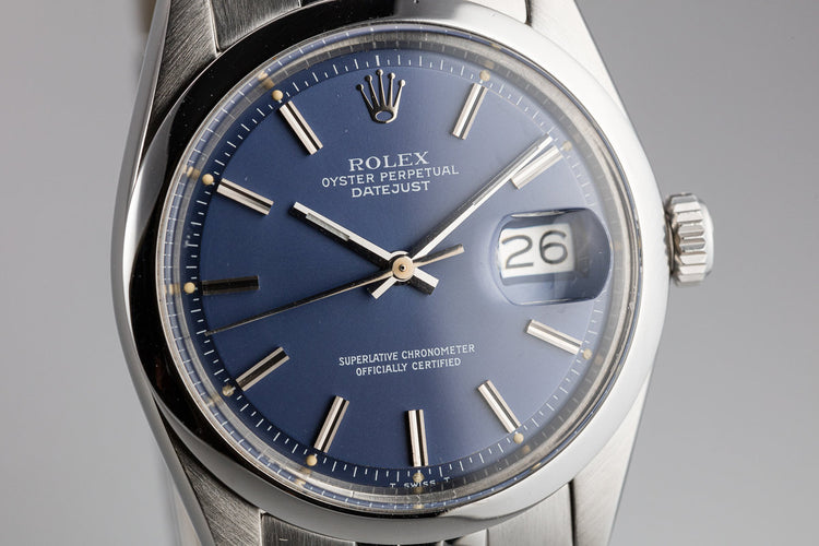 1974 Rolex DateJust 1600 Blue Dial