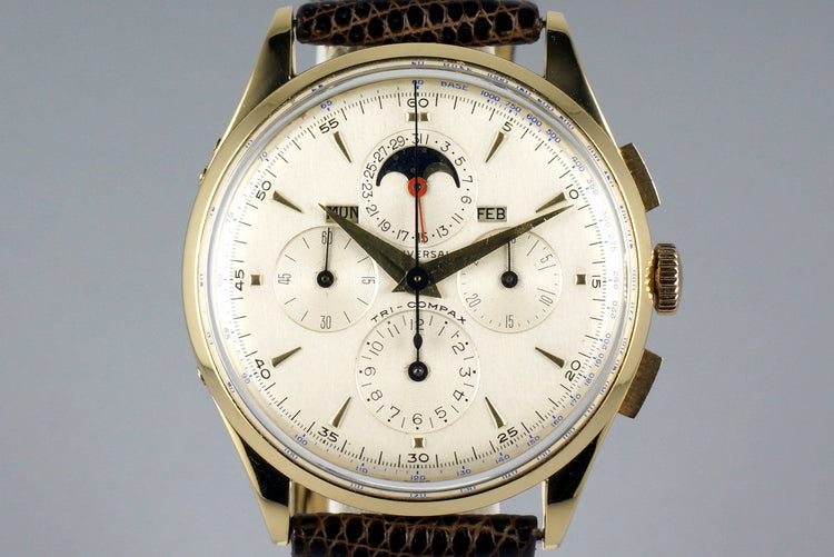 Vintage YG Universal Geneve Tri-Compax 57278 Triple Date Moonphase with Service Papers