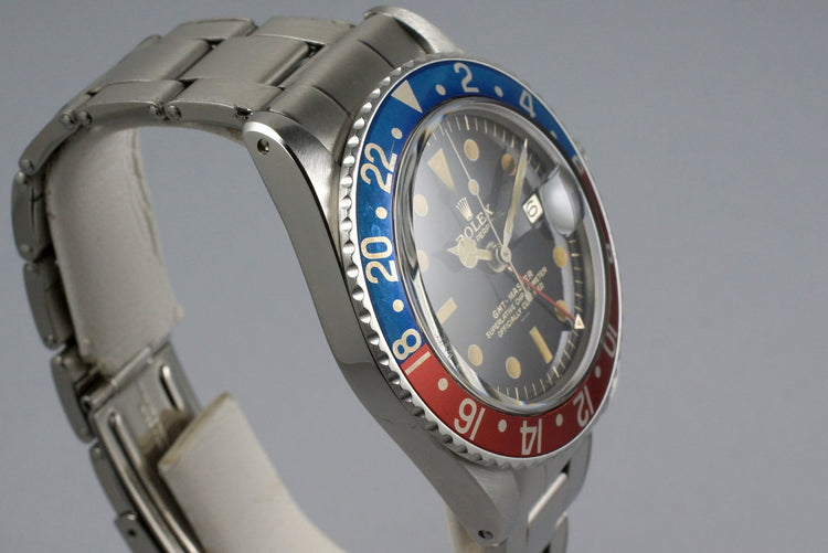 1963 Rolex GMT 1675 PCG Gilt Chapter Ring Underline Dial