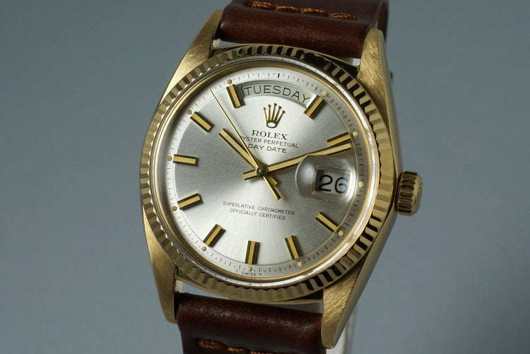 1970 Rolex YG Day-Date 1803 with Silver ‘Wide Boy’ Dial