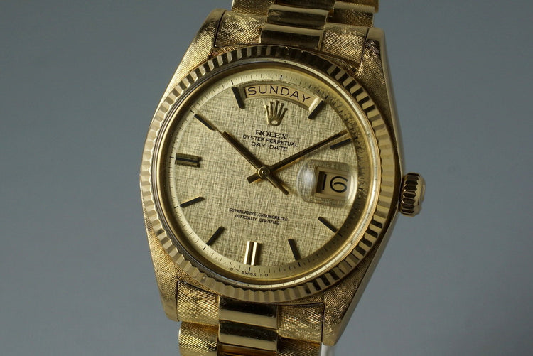 1972 Rolex YG Day-Date 1803 Linen Sigma Dial