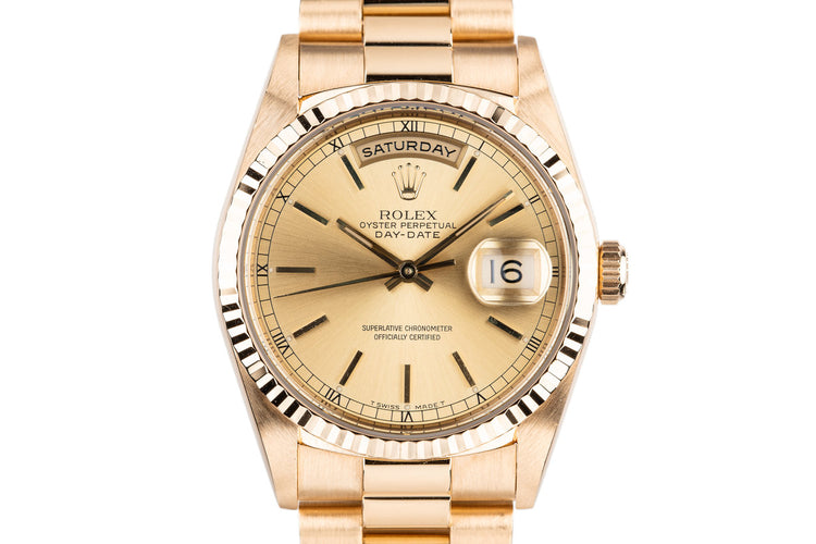 1995 Rolex 18K Day-Date 18238 with Service Papers