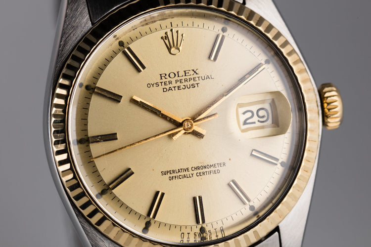 1974 Rolex Two Tone DateJust 1601 with Gold Sigma Dial