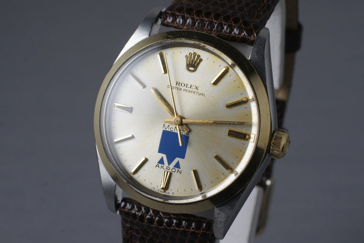1966 Rolex Two Tone Oyster Perpetual 1002 with McNeil Akron Logo Dial