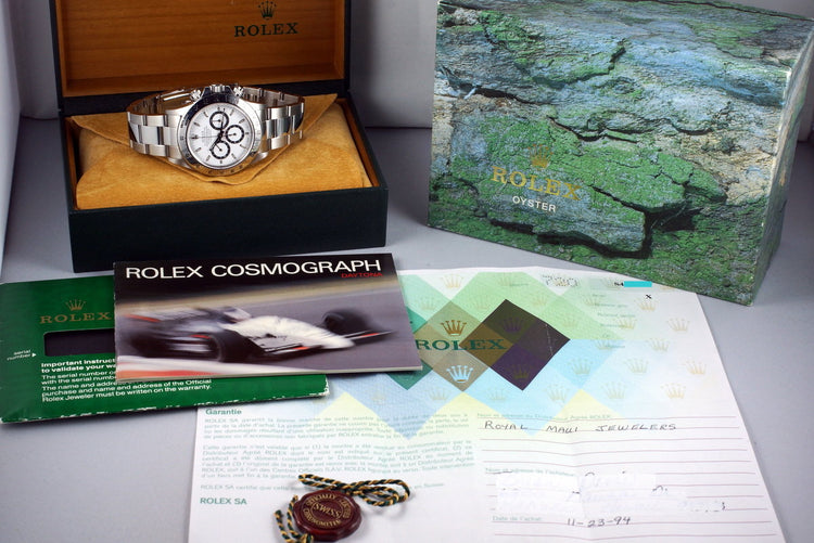 1994 Rolex Zenith Daytona 16520 White ‘Inverted 6’ Dial with Box and Papers