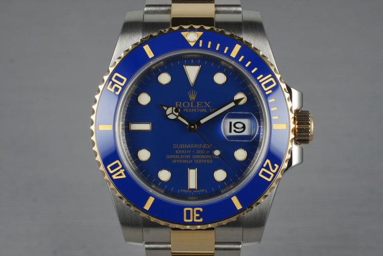 2009 Rolex Two Tone Submariner 116613 with Box and Papers