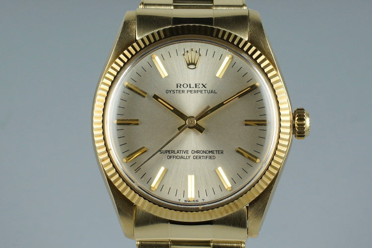1977 Rolex YG Oyster Perpetual 1005 with Box and Papers