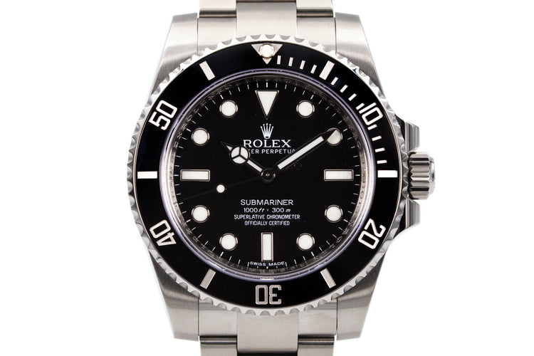2015 Rolex Submariner 114060 with Box and Papers