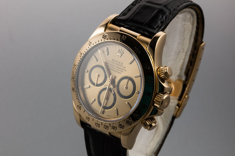1995 Rolex 18K YG Daytona 16518 Champagne Dial with Box