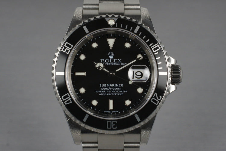 2003 Rolex Submariner 16610T with Box and Papers