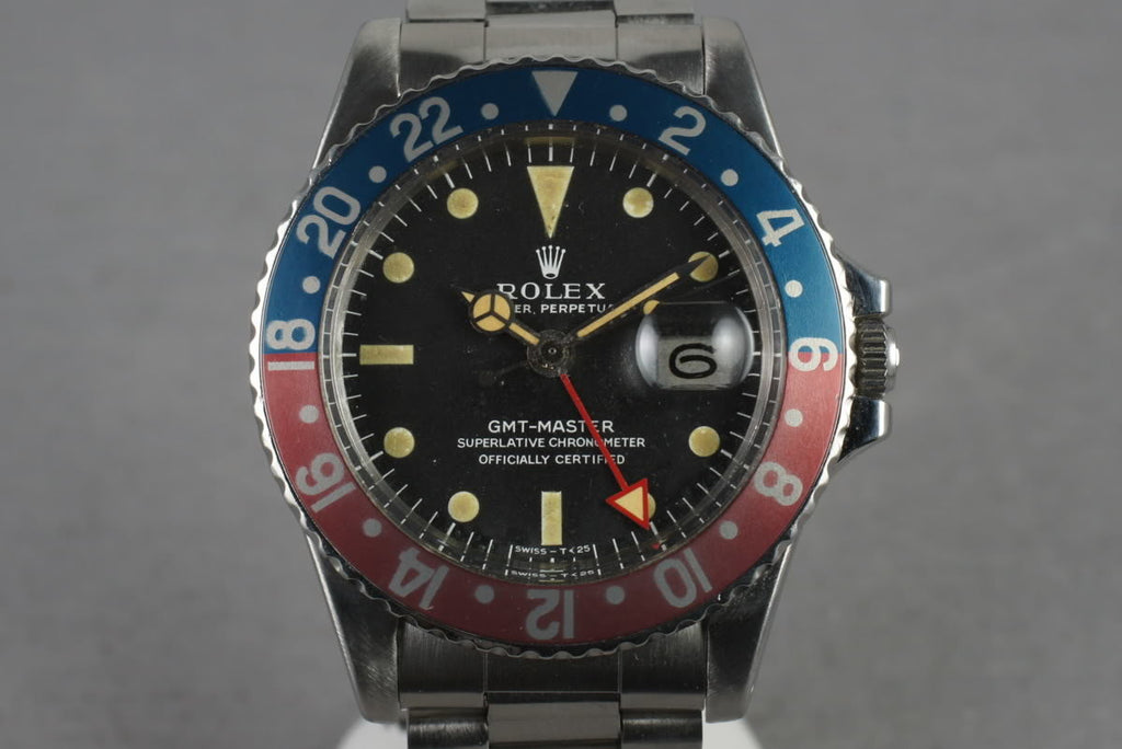 1967 Rolex GMT 1675 Mark 1 Dial with All Red 24 Hour Hand