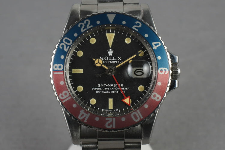 1967 Rolex GMT 1675 Mark 1 Dial with All Red 24 Hour Hand