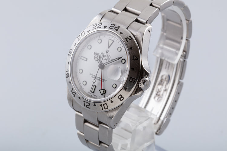 2002 Unpolished Rolex Explorer II 16570 Polar Dial