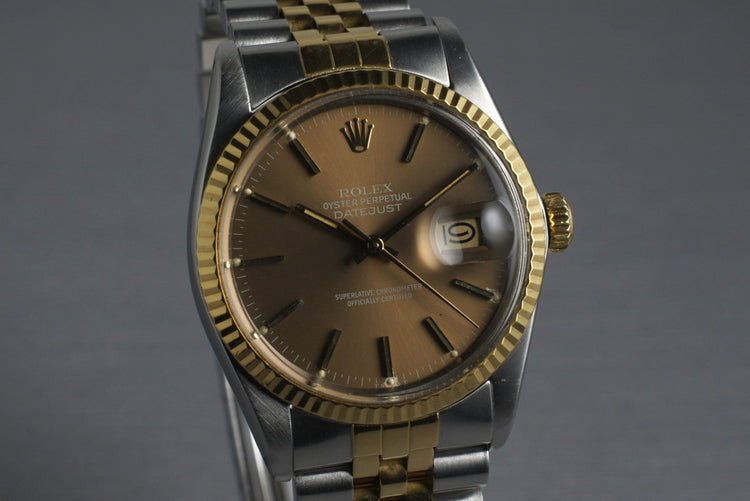 1983 Rolex Two Tone DateJust 16013 with Brown Dial