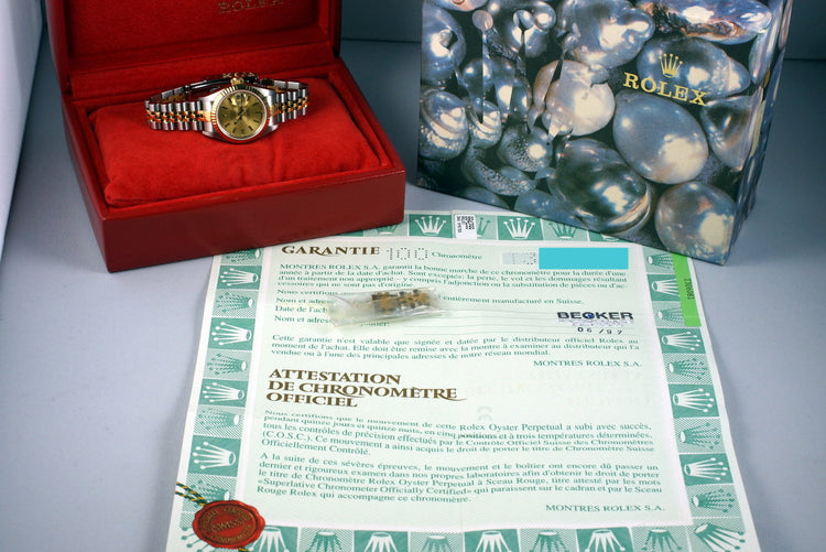 1995 Rolex Ladies Two Tone DateJust 69173 with Box and Papers