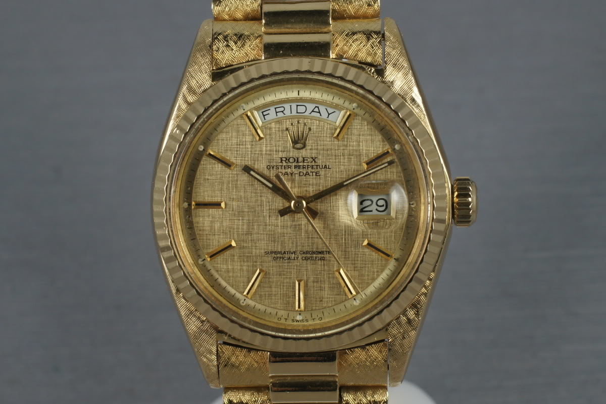 HQ Milton 1970 Rolex Vintage President 1803 with Linen Dial and