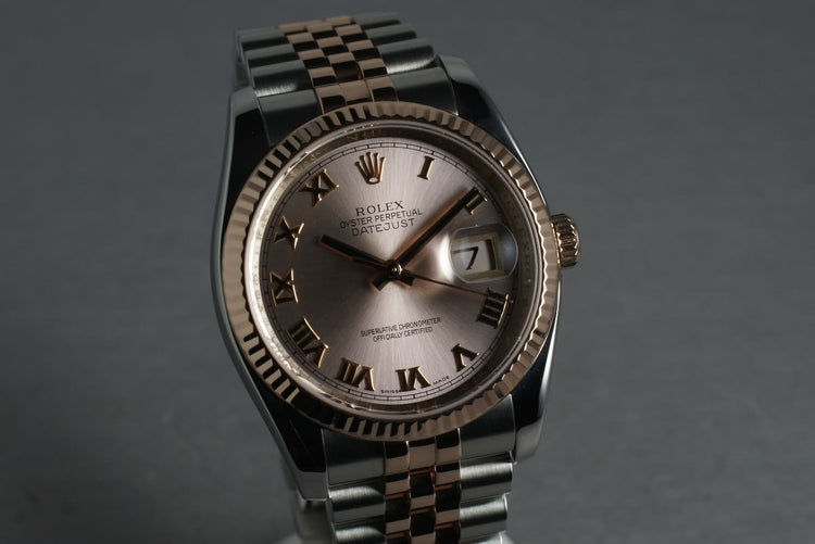 2011 Rolex Rose Gold & Stainless Steel Datejust 116231 with papers