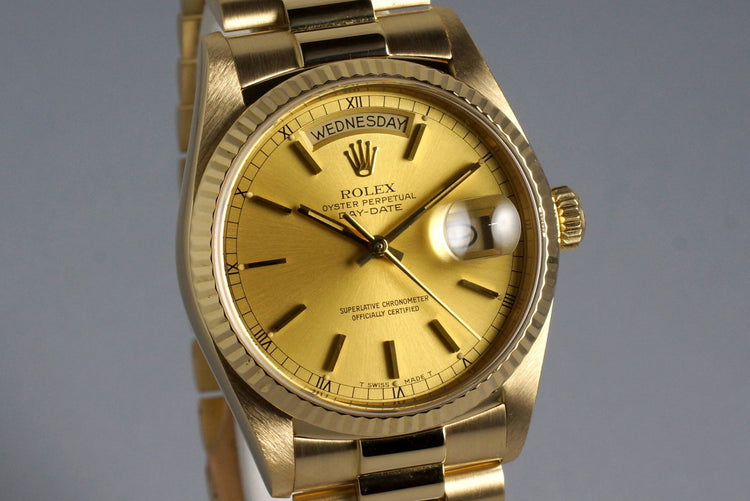 1985 Rolex YG Day Date 18038 with Papers