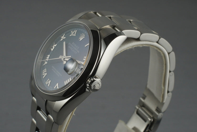 2007 Rolex Datejust 116200 Blue Roman Dial with Box and Papers