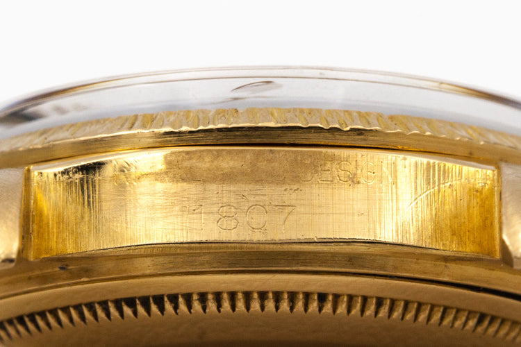 1969 Rolex YG Bark Day-Date 1807 Matte Black Dial