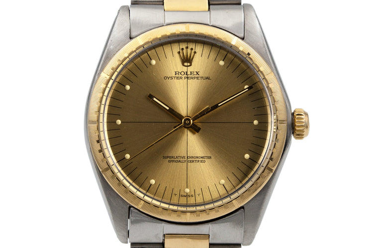 1969 Rolex Two Tone Oyster Perpetual 1038 Zephyr Dial and Bezel