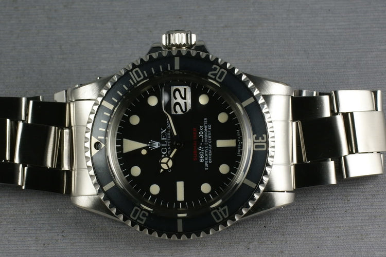 Rolex Red Submariner 1680 with Box, Papers, and RSC Service from 7/20/2011
