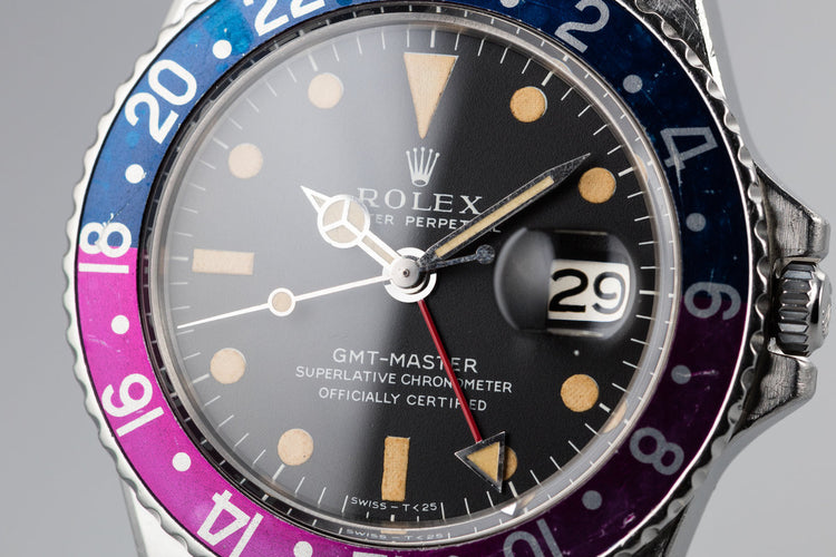 1968 Rolex GMT-Master 1675 with MK I Dial and Fuchsia Bezel Insert