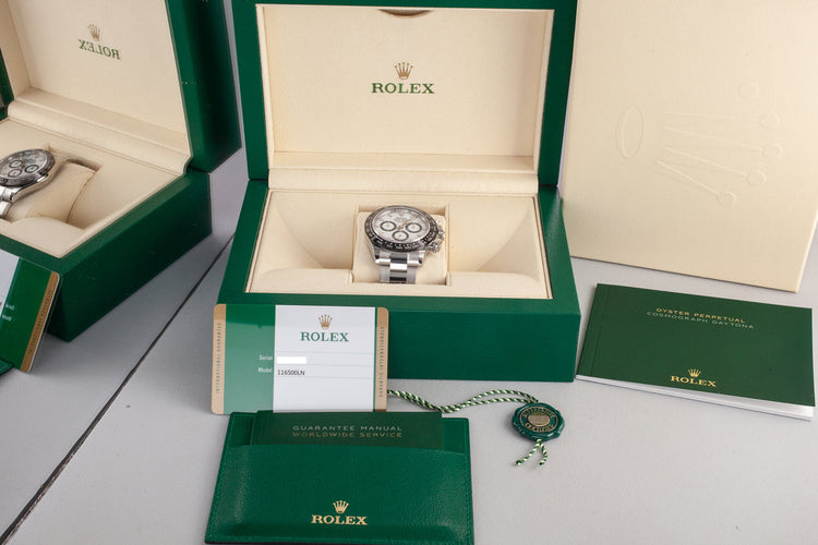 2019 Rolex Daytona 116500LN White Dial with Stickers and Box and Papers