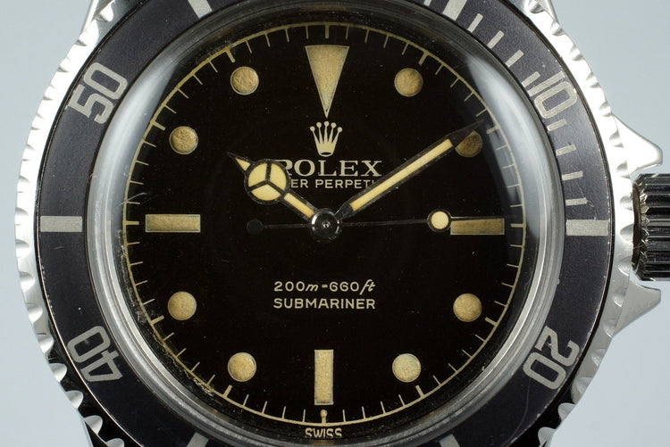 1963 Rolex Submariner 5513 PCG Gilt Chapter Ring Dial