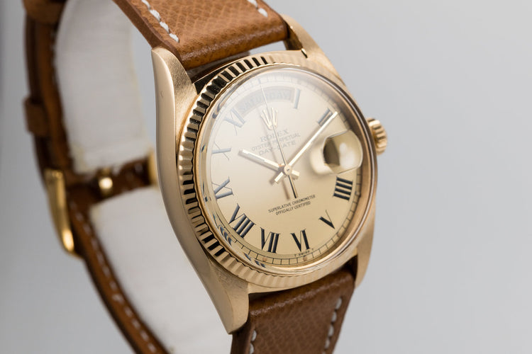 1970 Rolex 18K Day-Date with Champagne Large Roman Dial