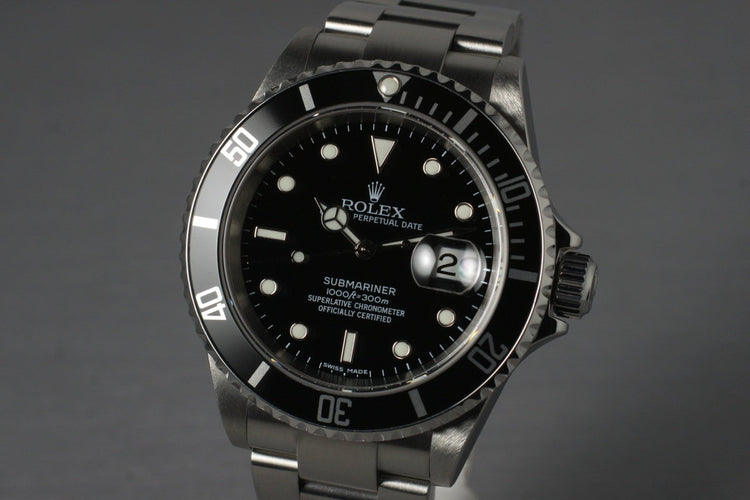 2006 Rolex Submariner 16610T with Box and Papers