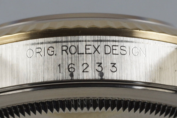 2002 Rolex Two Tone DateJust 16233 Glossy Black Dial