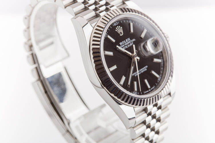 2020 Rolex 41mm Datejust 126334 Black Dial Jubilee Bracelet & Fluted Bezel with Full Set