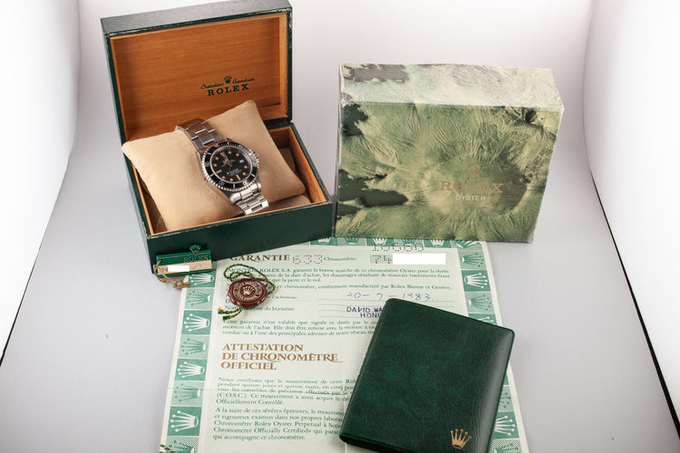 1982 Rolex Sea-Dweller 16660 MK I Dial with Box and Papers