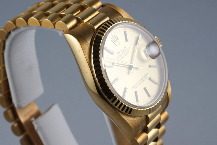 1991 Rolex YG MidSize Datejust 68278 with Box and Papers