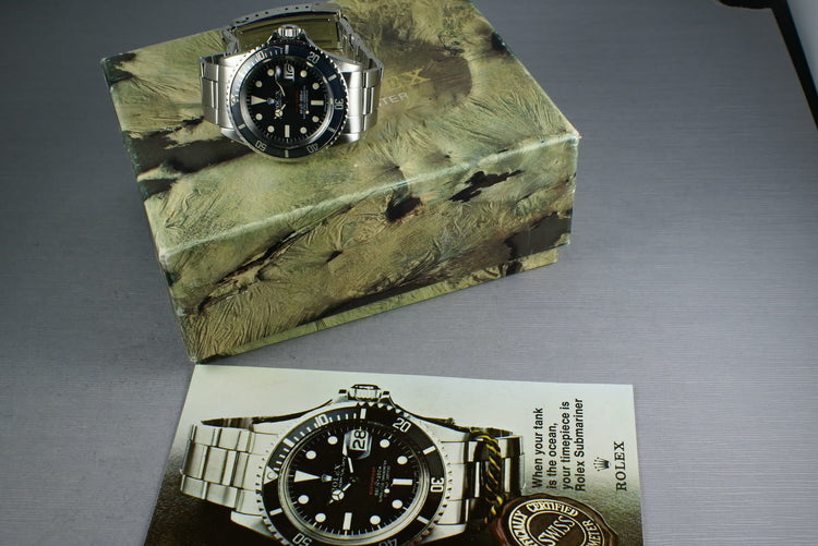 Rolex Red Submariner 1680 with Box, Papers, and Advertising material