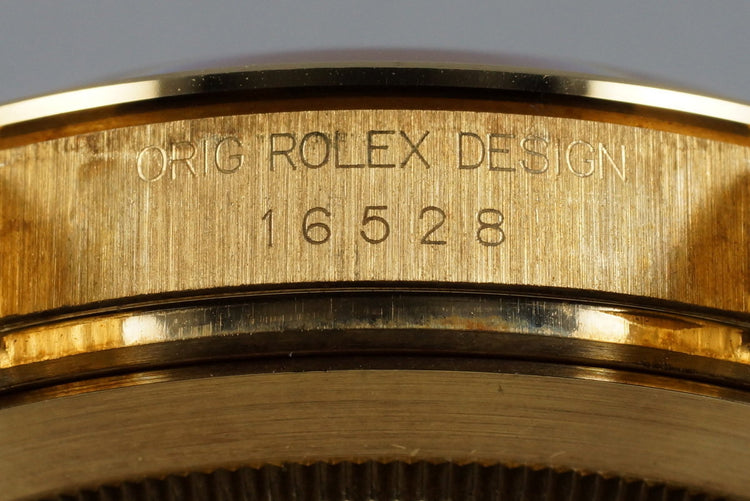 1991 Rolex YG Zenith Daytona 16528 White Dial